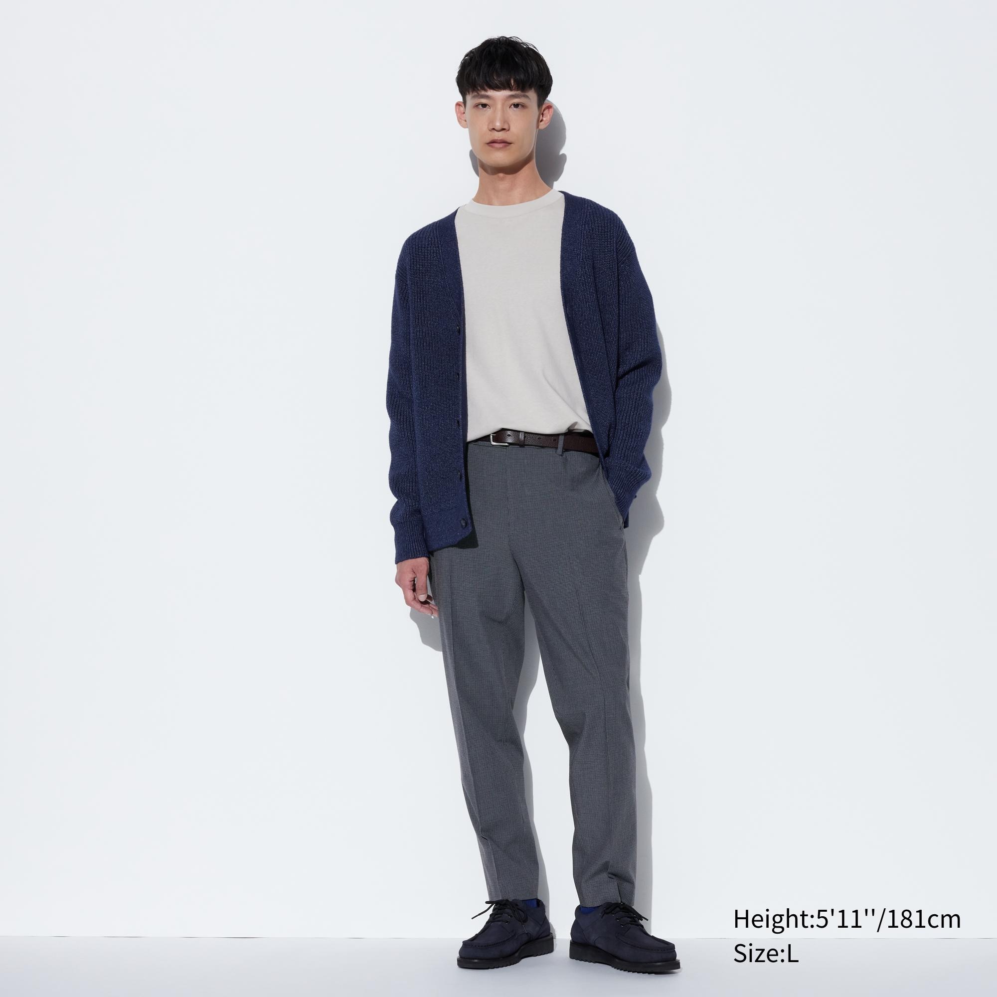 UNIQLO Smart Gunclub Checked Ankle Length Trousers Gray | 79IAMWSUF