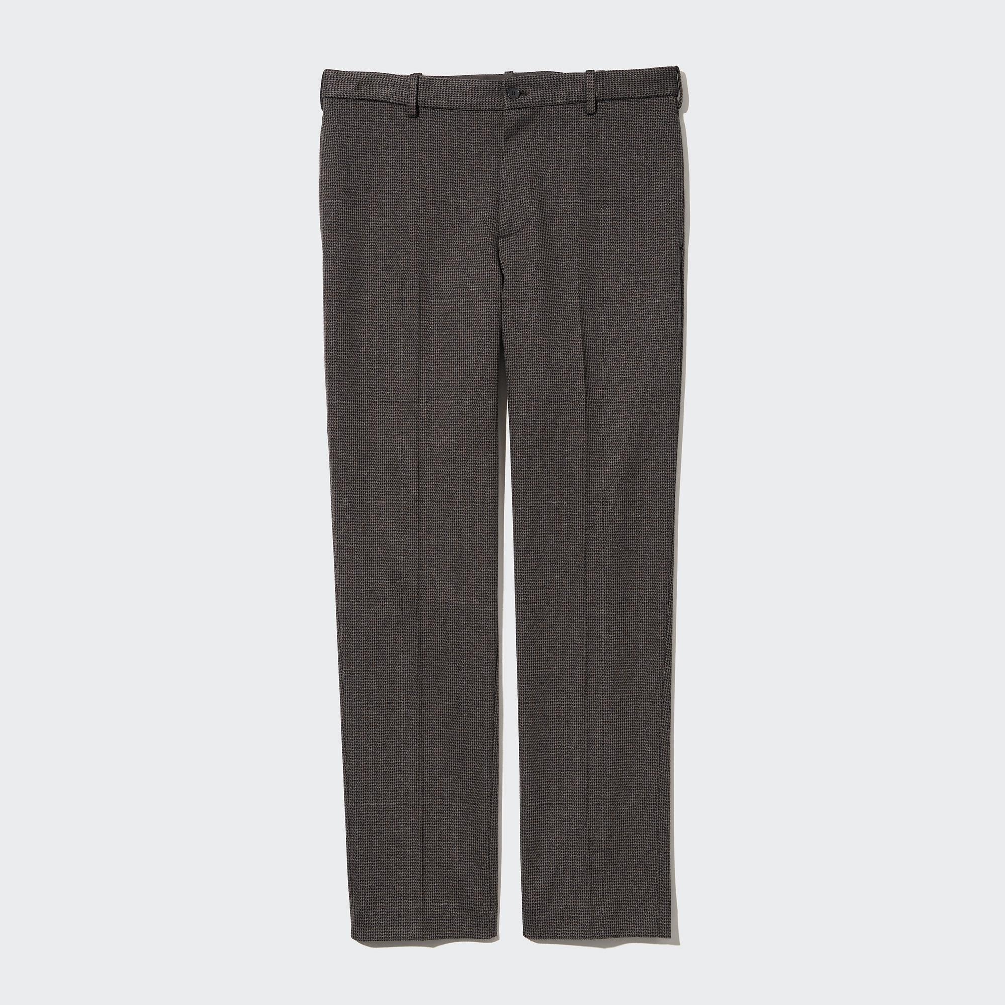 UNIQLO Smart Houndstooth Ankle Length Trousers Long Mørke Brune | 61YCMAUEO