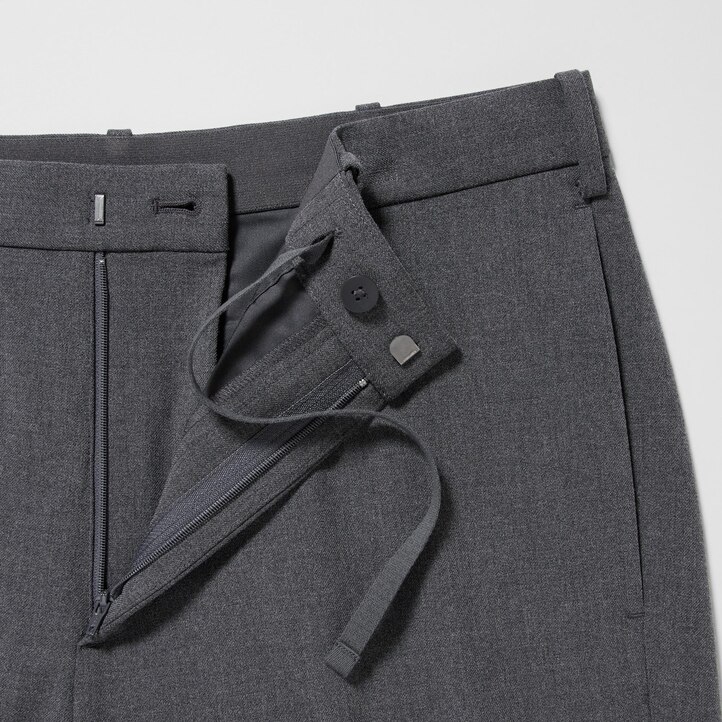 UNIQLO Smart Wool Like Ankle Length Trousers Marineblå | 95LEIXZRT