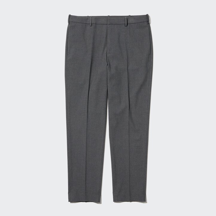 UNIQLO Smart Wool Like Ankle Length Trousers Long Gray | 81VECAIOZ