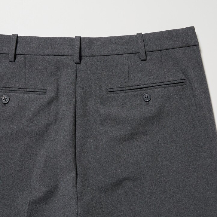 UNIQLO Smart Wool Like Ankle Length Trousers Long Gray | 81VECAIOZ