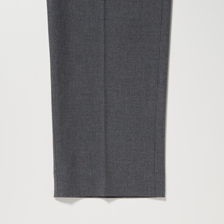 UNIQLO Smart Wool Like Ankle Length Trousers Long Gray | 81VECAIOZ