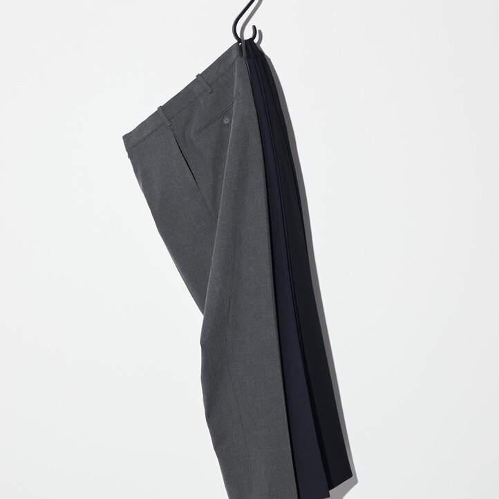 UNIQLO Smart Wool Like Ankle Length Trousers Gray | 07DPRBCNJ