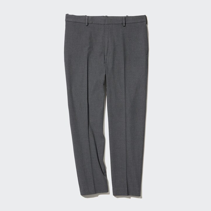 UNIQLO Smart Wool Like Ankle Length Trousers Gray | 07DPRBCNJ