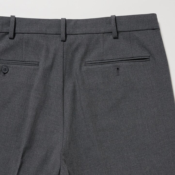 UNIQLO Smart Wool Like Ankle Length Trousers Gray | 07DPRBCNJ