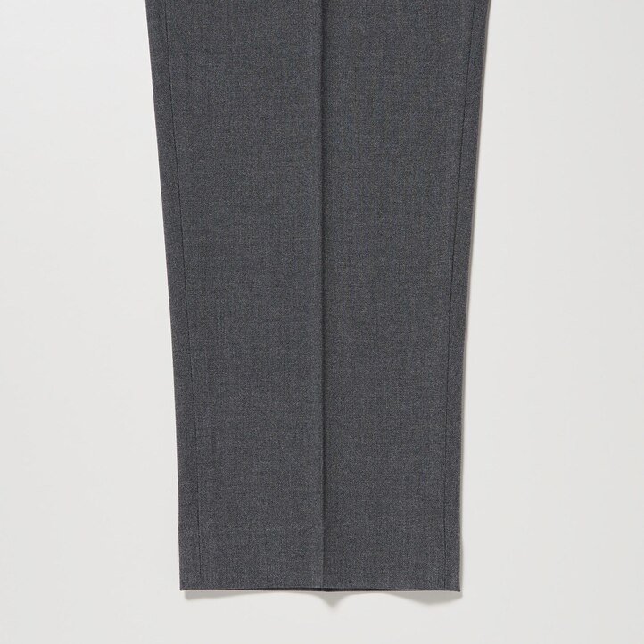 UNIQLO Smart Wool Like Ankle Length Trousers Gray | 07DPRBCNJ