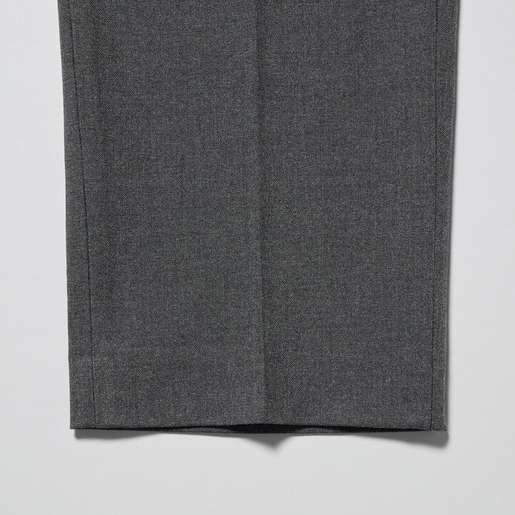 UNIQLO Smart Wool Like Ankle Length Trousers Long Gray | 50GDJAKWB