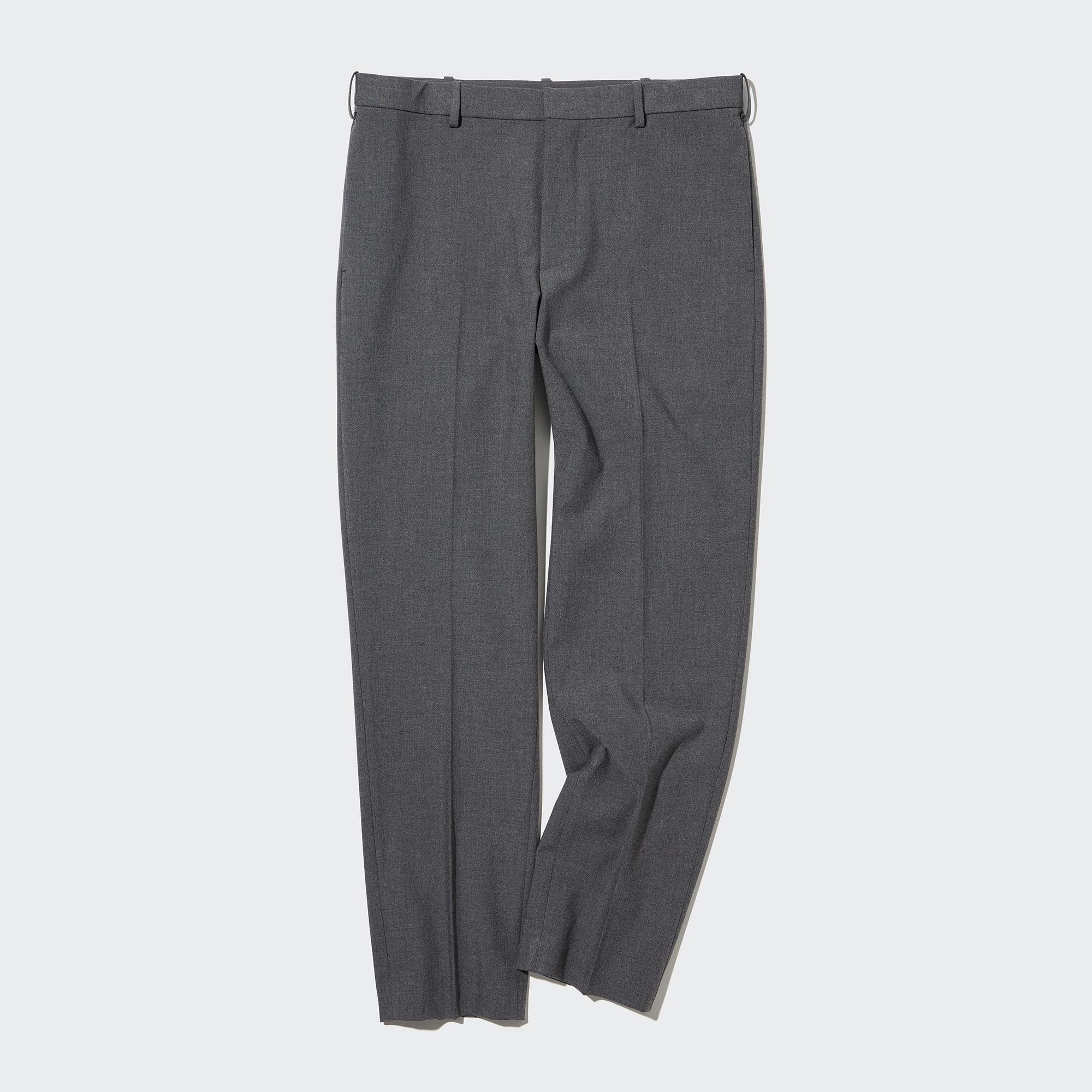 UNIQLO Smart Wool Like Ankle Length Trousers Long Gray | 50GDJAKWB