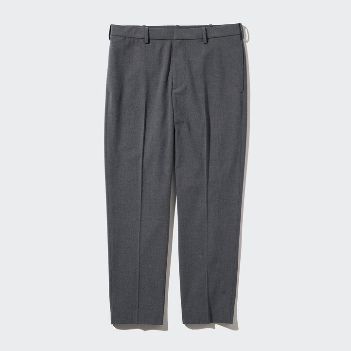 UNIQLO Smart Wool Like Ankle Length Trousers Long Gray | 85PXEFRYD