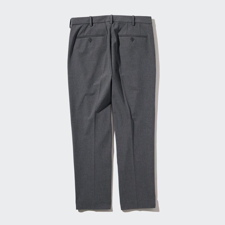 UNIQLO Smart Wool Like Ankle Length Trousers Long Gray | 85PXEFRYD