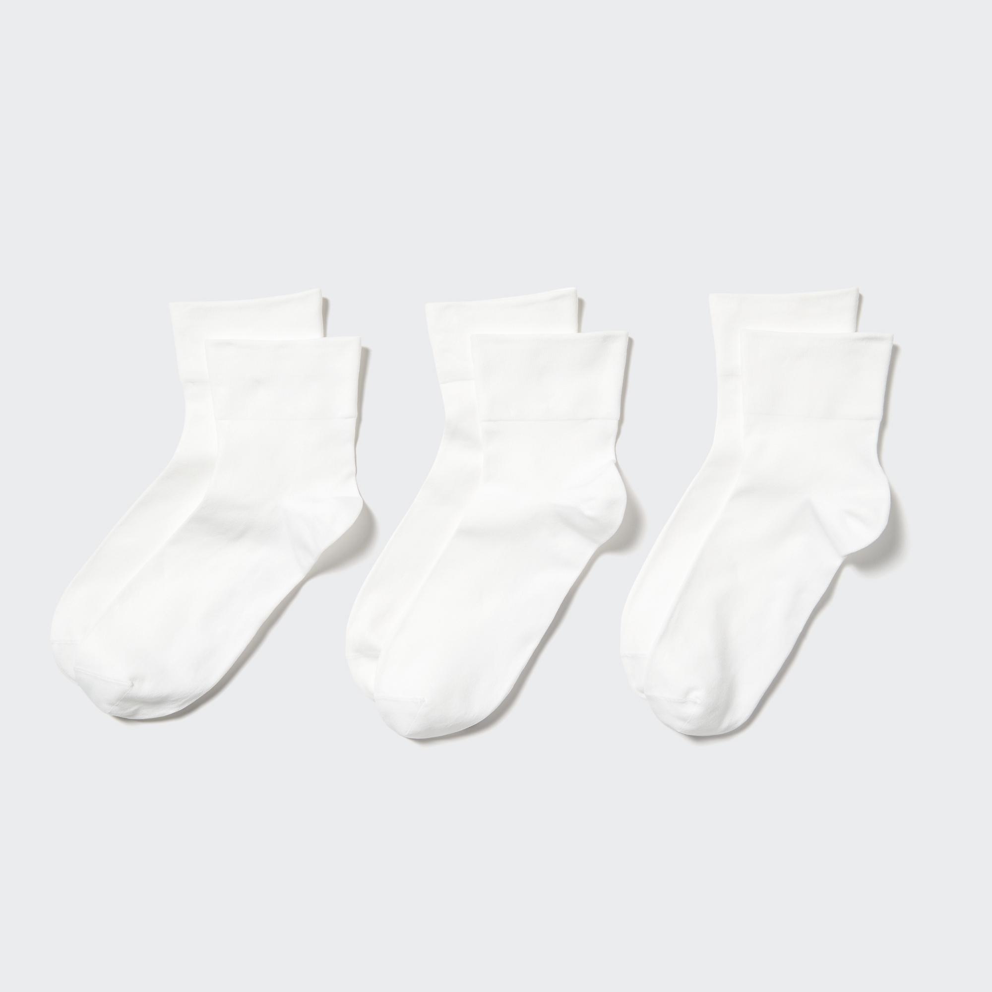 UNIQLO Socks Three Pairs Hvite | 19KZIJNOY