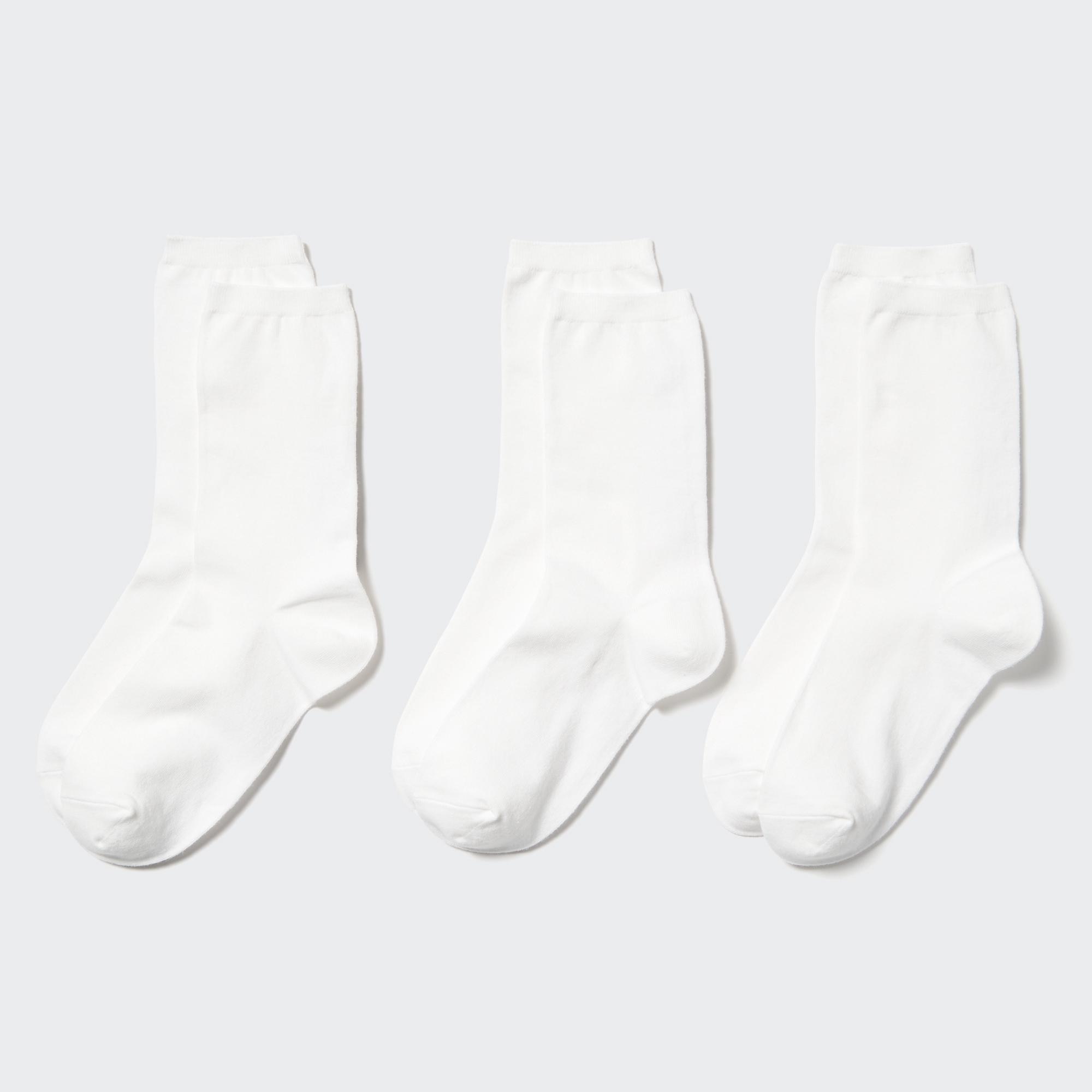 UNIQLO Socks Three Pairs Hvite | 78VEDBJGZ