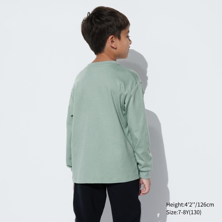 UNIQLO Soft Brushed Cotton Crew Neck Long Sleeved T-Shirt Grønn | 83VOTGLSK