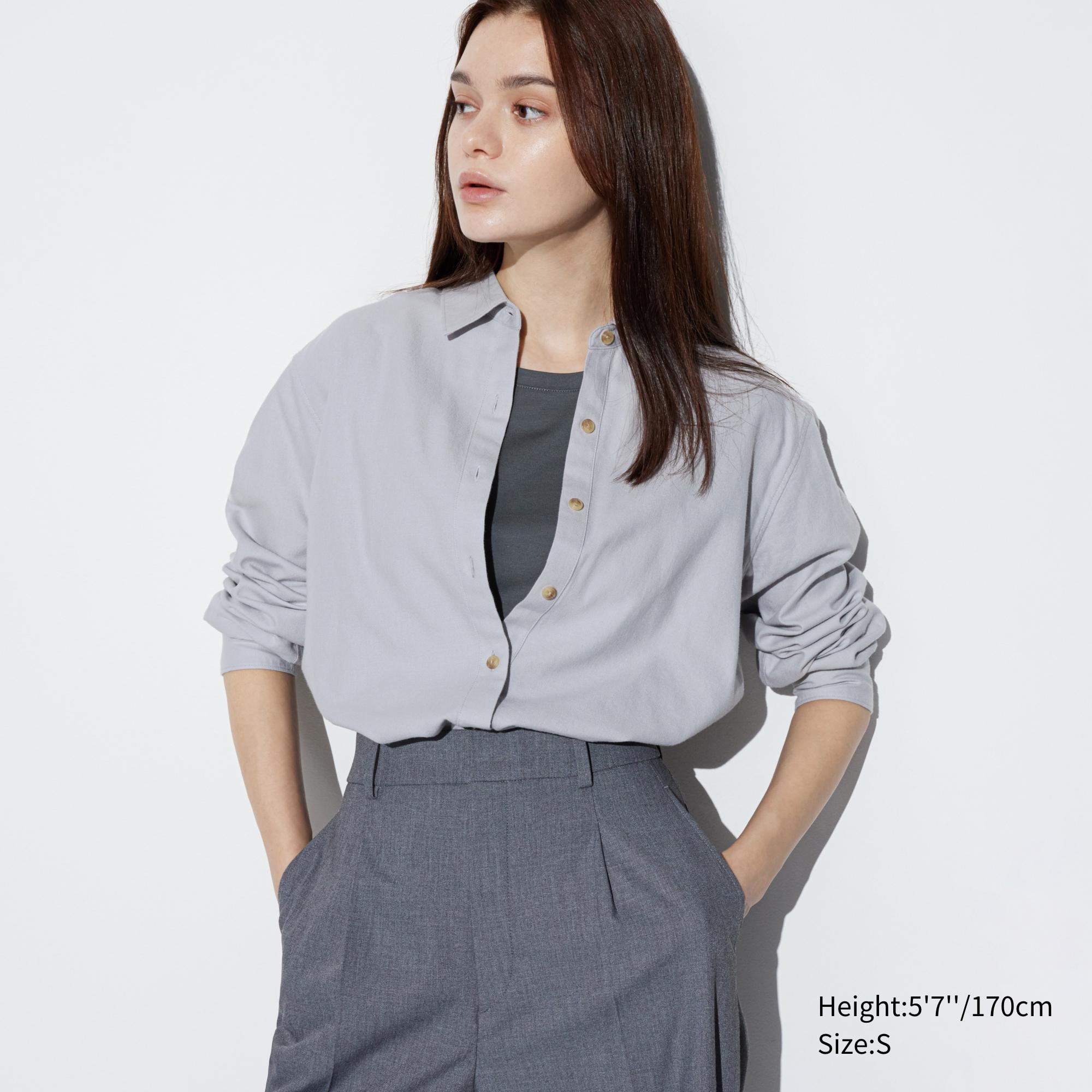 UNIQLO Soft Brushed Long Sleeved Shirt Lyse | 60FTNGLOD