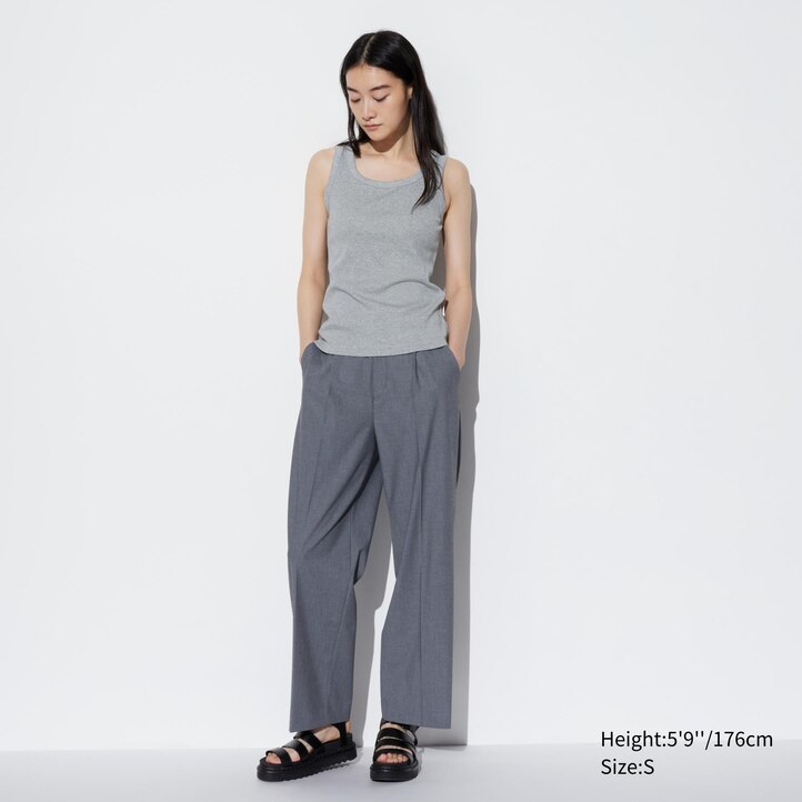 UNIQLO Soft Ribbed Vest Top Hvite | 50WUMEOLV