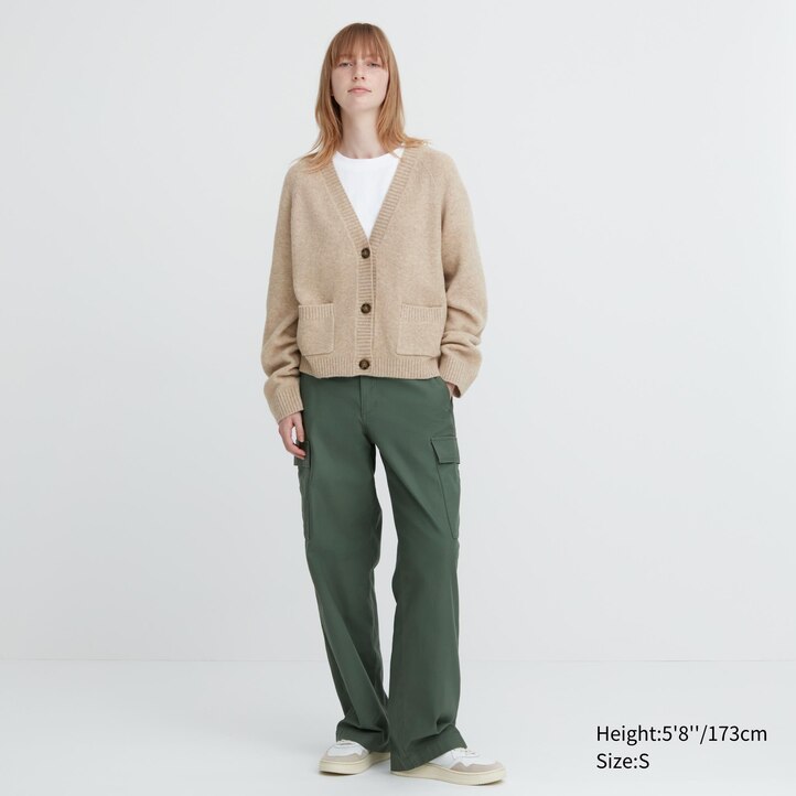 UNIQLO Soufflé Yarn Short Cardigan Rød | 18ZBGAKFV