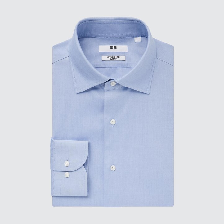 UNIQLO Super Non Iron Slim FiT-Shirt Semi Cutaway Collar Hvite | 41XTEGJLD