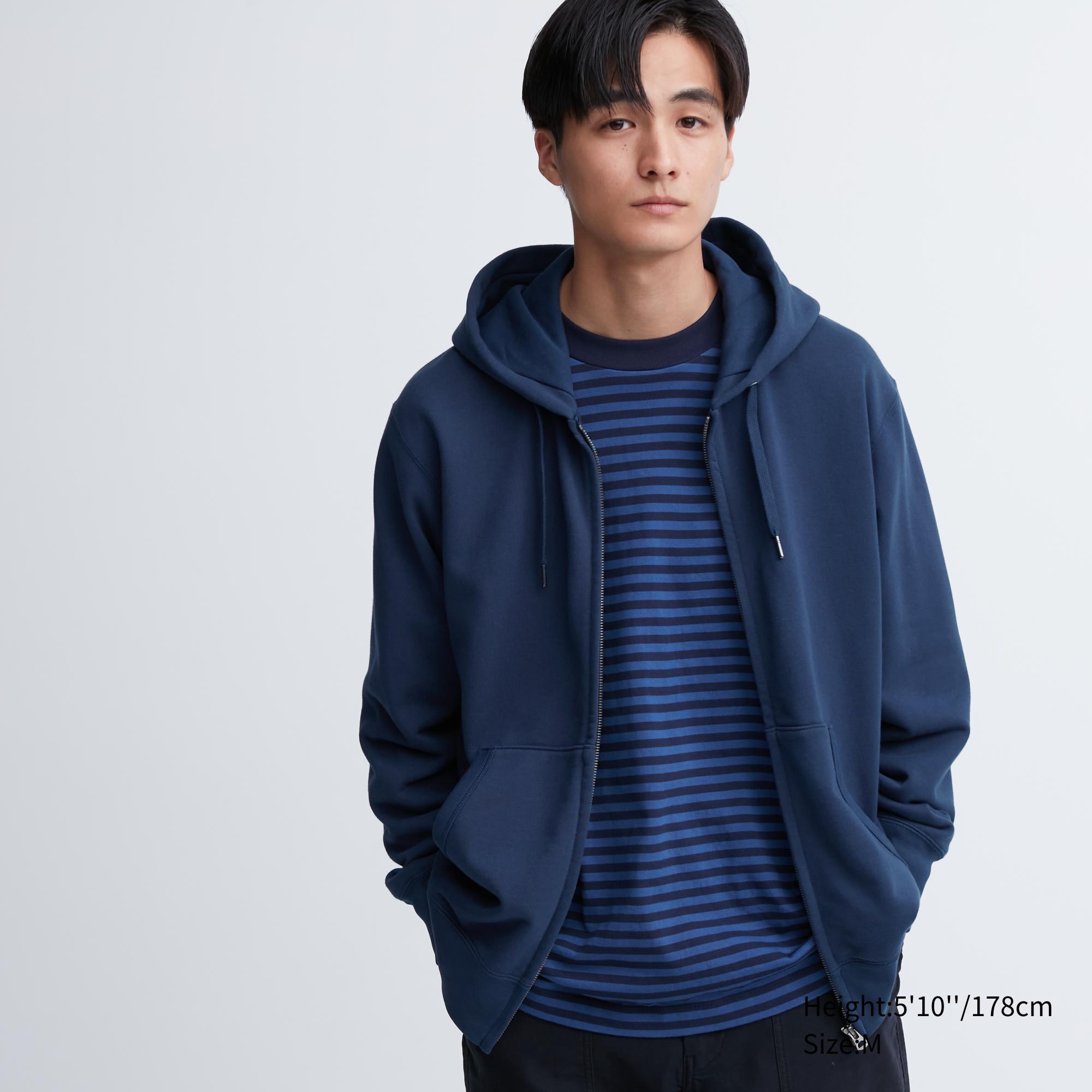 UNIQLO Sweat Zipped Hoodie Blå | 83ZVXMIHS