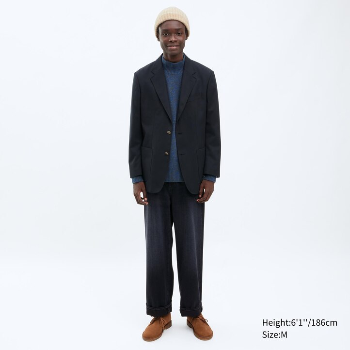 UNIQLO Tailored Jacket Marineblå | 20QLCKBTU