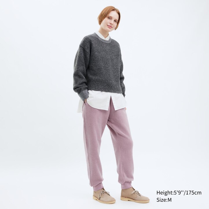 UNIQLO Textured Jersey Trousers Hvite | 13AUDNJBX