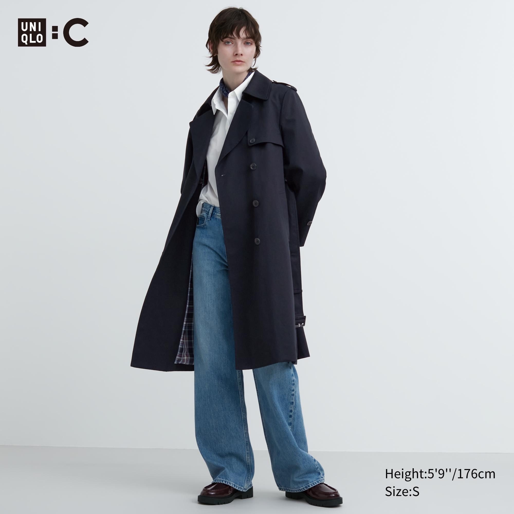 UNIQLO Trench Coat Marineblå | 93NPRAMGH