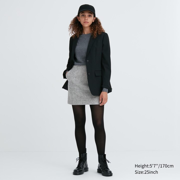 UNIQLO Tweed Mini Skirt Gray | 48EVHAFZB