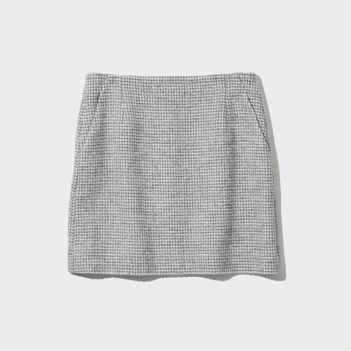 UNIQLO Tweed Mini Skirt Gray | 48EVHAFZB