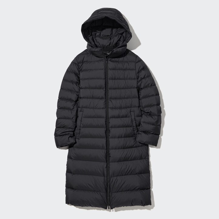 UNIQLO Ultra Light Down Long Coat Svarte | 03MBCLWUQ