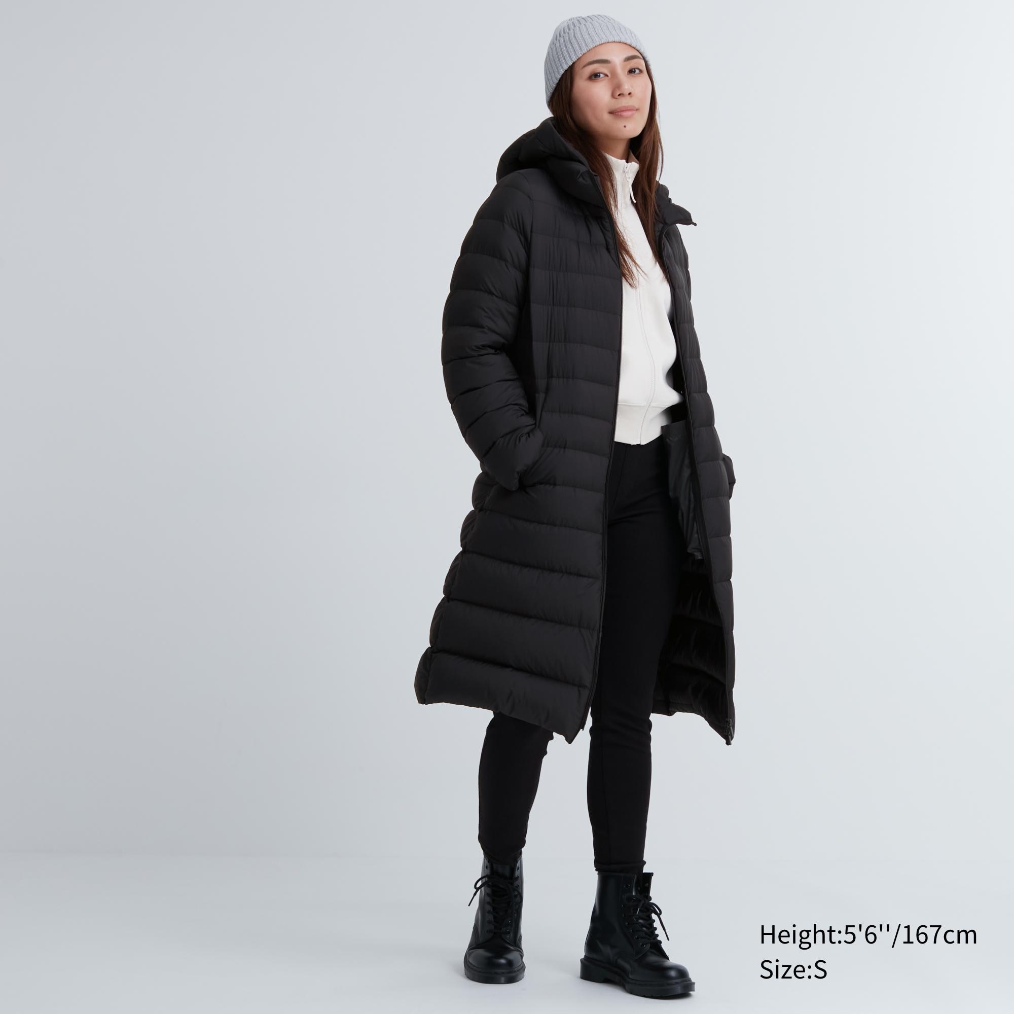 UNIQLO Ultra Light Down Long Coat Svarte | 03MBCLWUQ