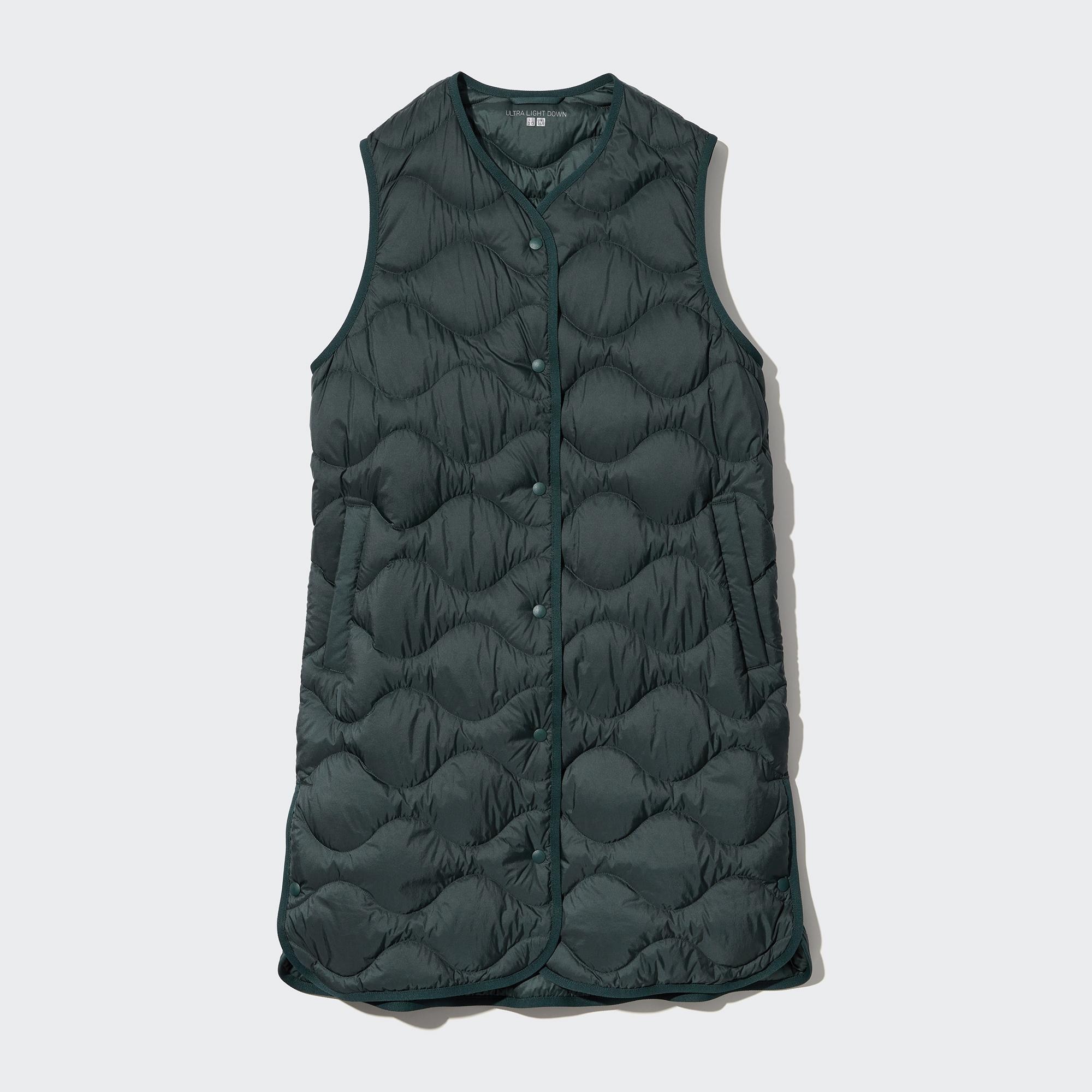 UNIQLO Ultra Light Down Long Vest Mørke Grønn | 40QMDVTPK