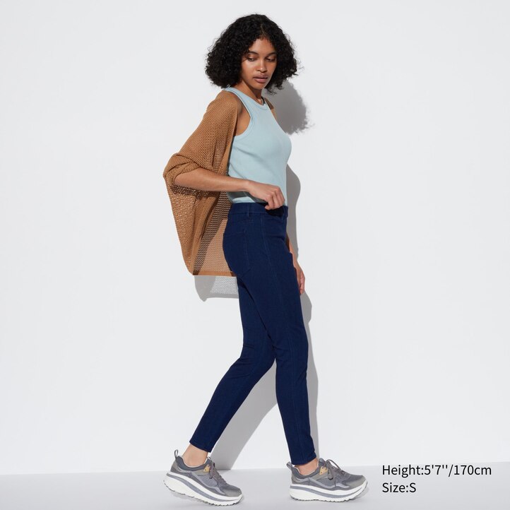 UNIQLO Ultra Stretch Denim Leggings Blå | 94JUEMNCW