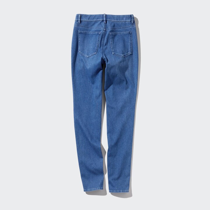 UNIQLO Ultra Stretch Denim Leggings Long Blå | 81ICTWPSU