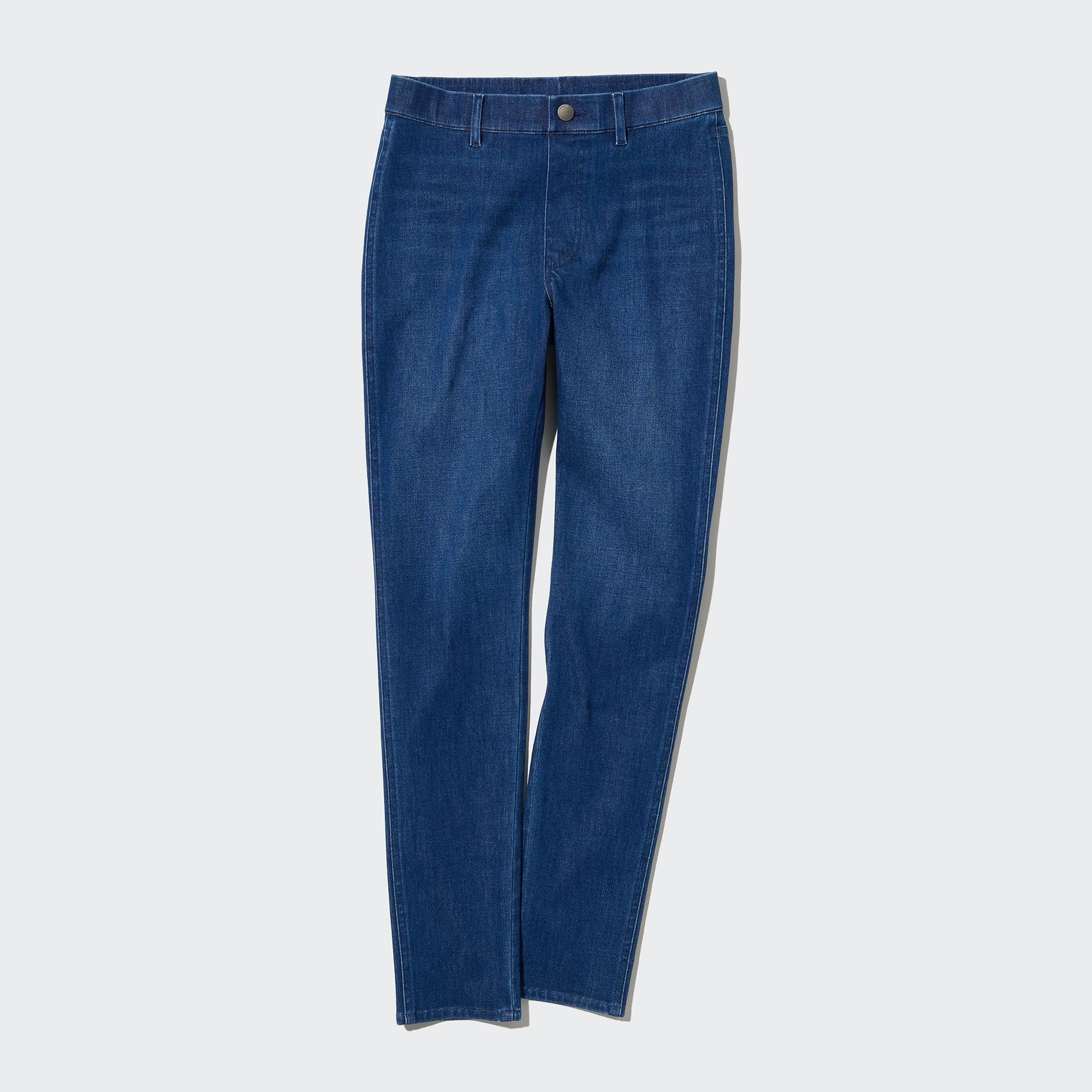 UNIQLO Ultra Stretch Denim Leggings Trousers Blå | 61TXLIGVR