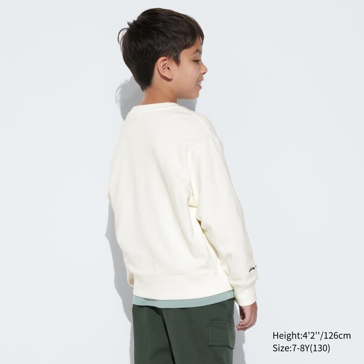 UNIQLO Ultra Stretch Graphic Sweatshirt Hvite | 15VDZSFWM