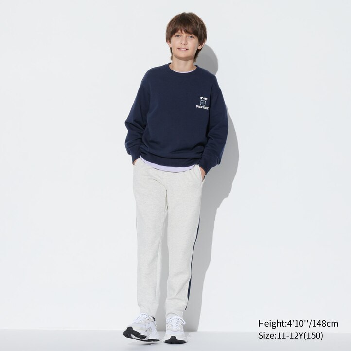 UNIQLO Ultra Stretch Graphic Sweatshirt Marineblå | 28VEKPCFI