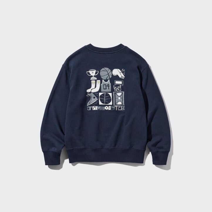 UNIQLO Ultra Stretch Graphic Sweatshirt Marineblå | 28VEKPCFI