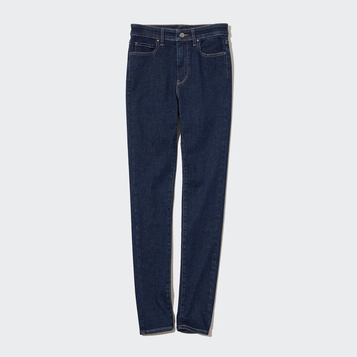 UNIQLO Ultra Stretch High Rise Skinny Fit Jeans Svarte | 30BVSQDPE