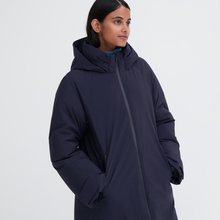 UNIQLO Ultra Warm Hybrid Down Long Coat Svarte | 42MCZQXTU