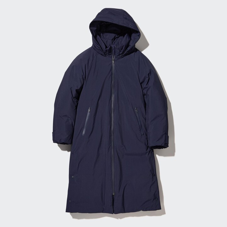 UNIQLO Ultra Warm Hybrid Down Long Coat Svarte | 42MCZQXTU