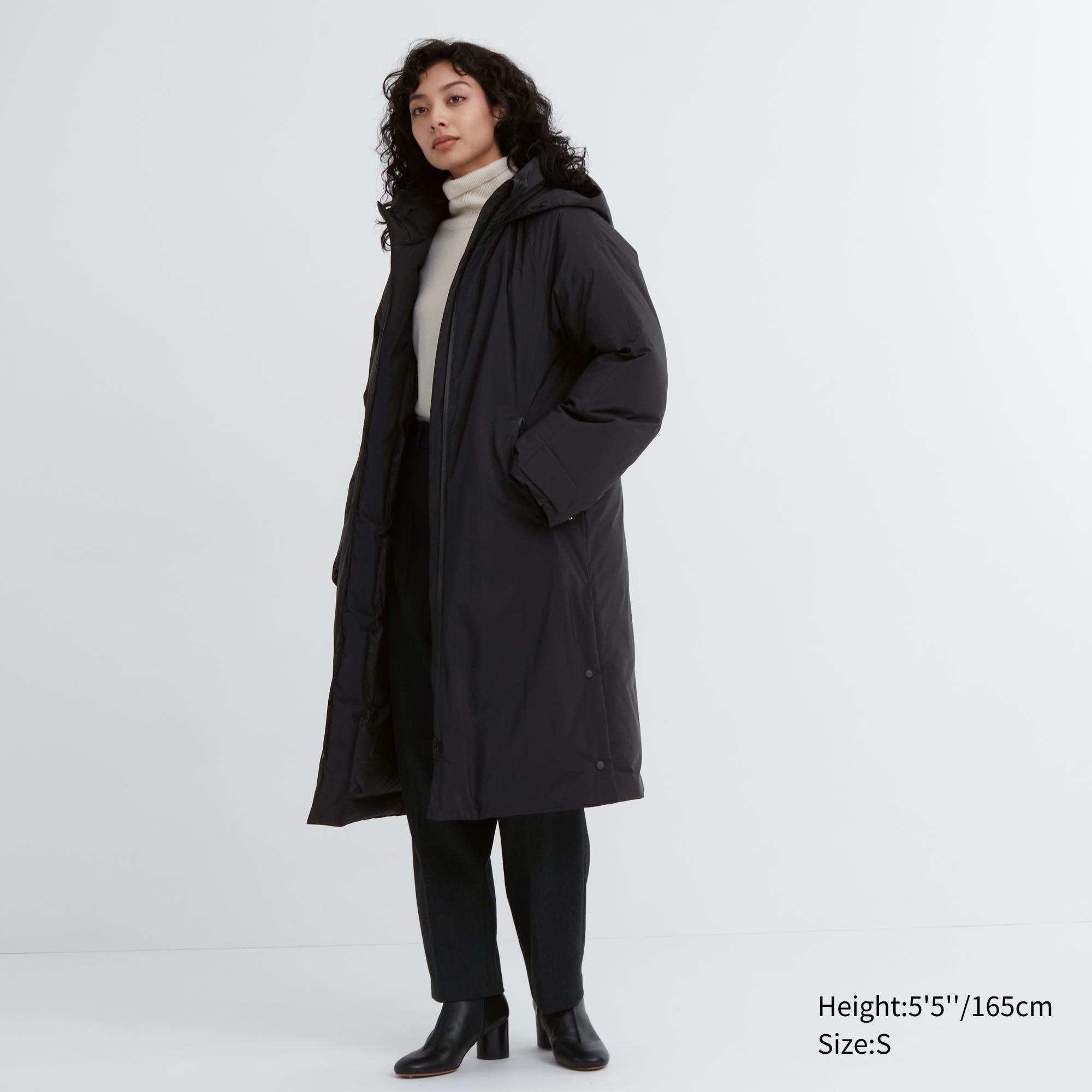 UNIQLO Ultra Warm Hybrid Down Long Coat Svarte | 42MCZQXTU