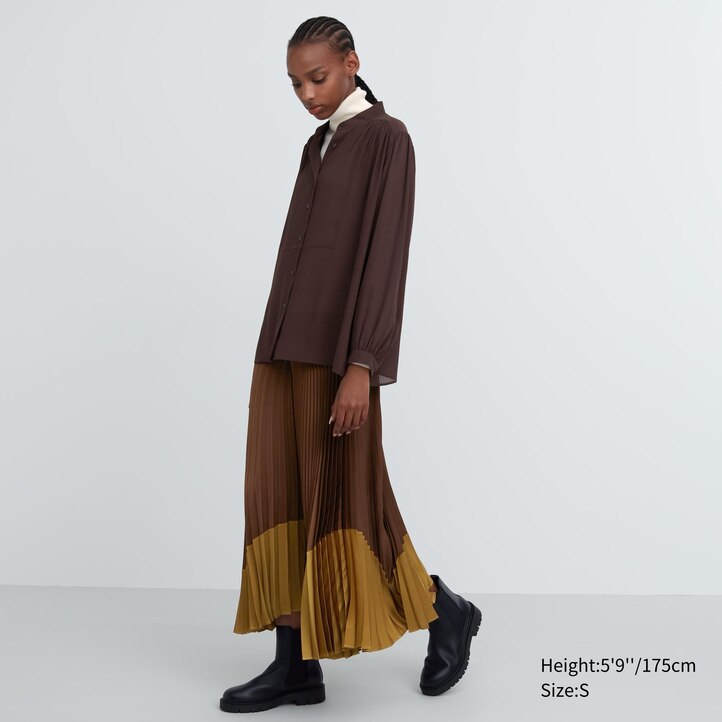 UNIQLO Volume Blouse Hvite | 06QZBWAMY