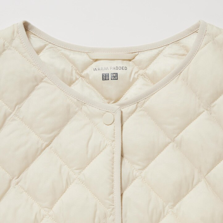 UNIQLO Warm Padded Quilted Jacket Hvite | 61SYRFZDT