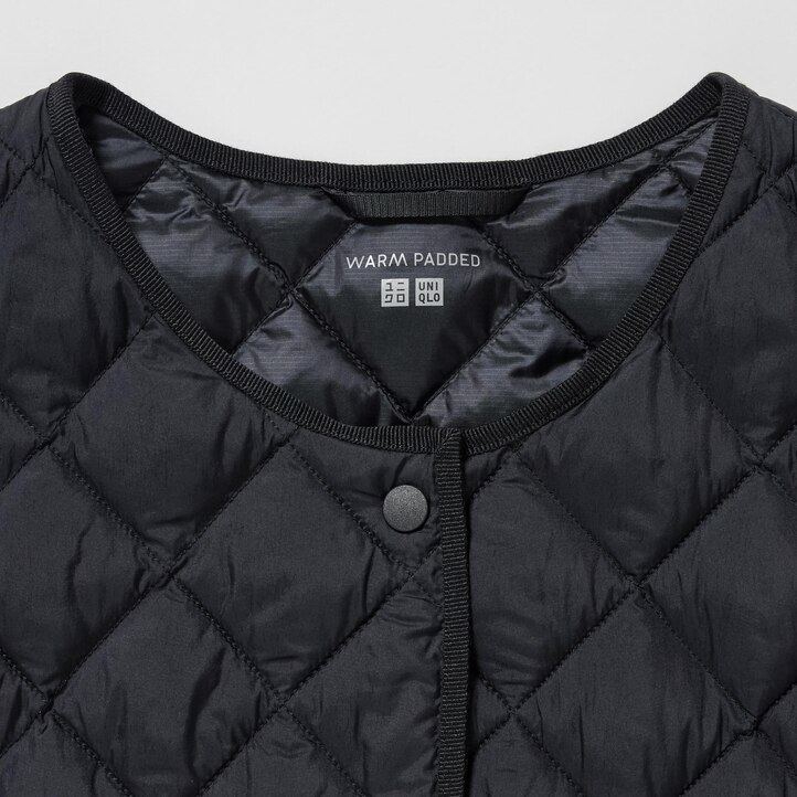 UNIQLO Warm Padded Quilted Vest Gray | 69DHZQWBA