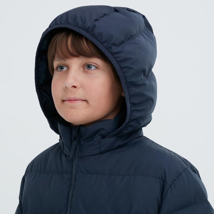 UNIQLO Warm Padded Washable Hooded Parka Water Repellent Marineblå | 26WDEVHZK