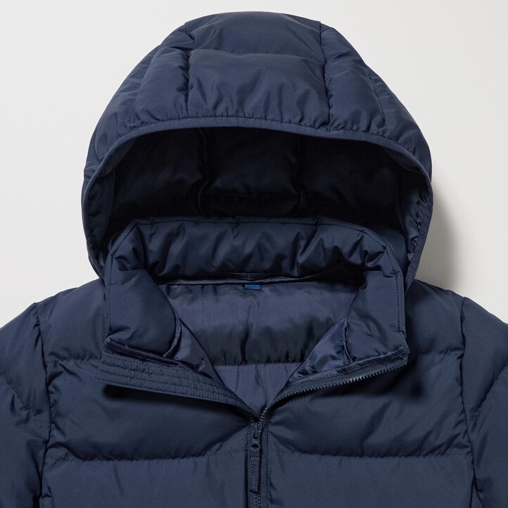 UNIQLO Warm Padded Washable Hooded Parka Water Repellent Marineblå | 26WDEVHZK