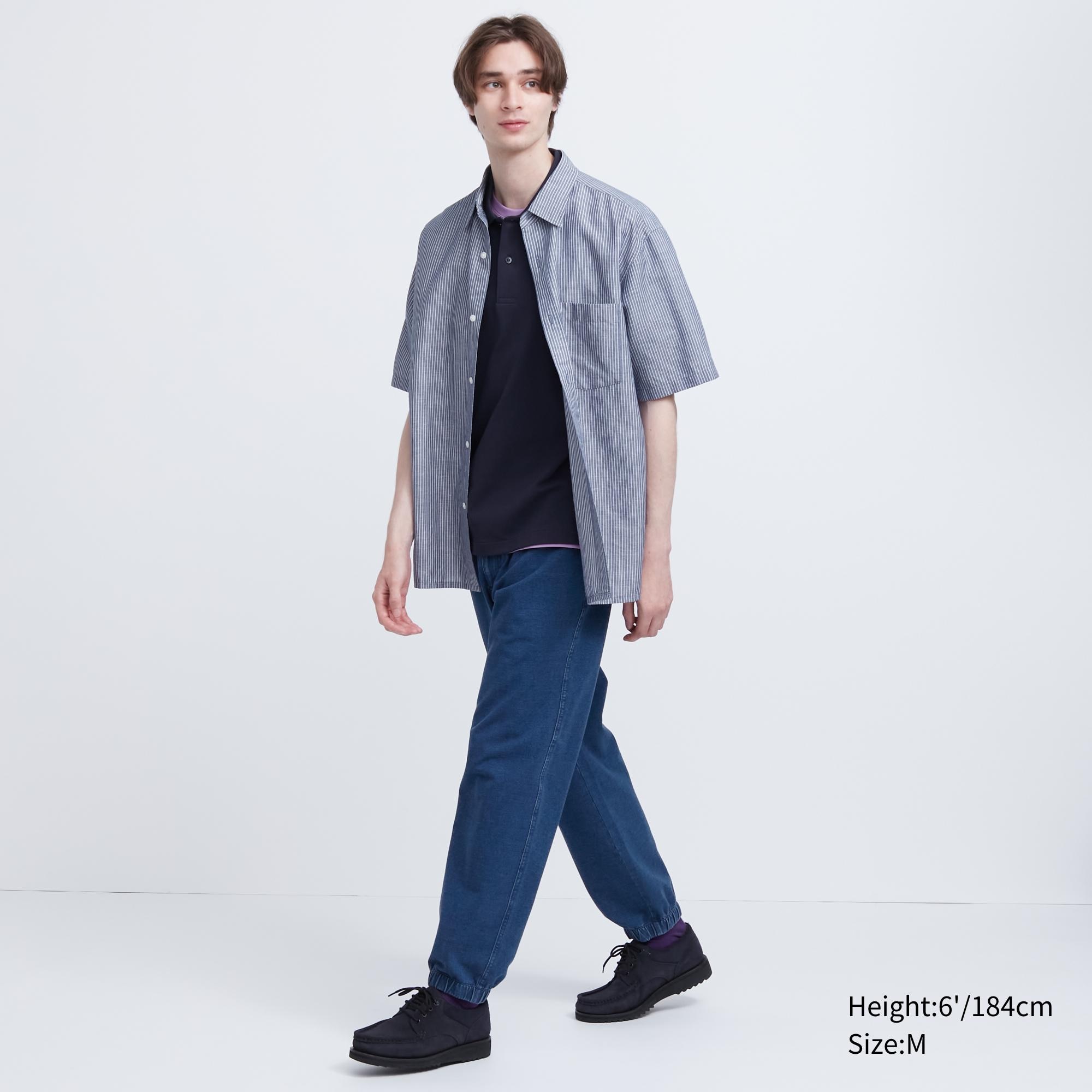 UNIQLO Washed Jersey Denim Look Joggers Blå | 25HMPSZXV