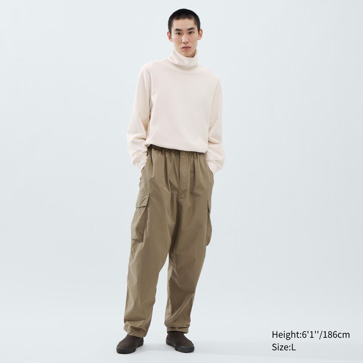 UNIQLO Wide Fit Parachute Cargo Trousers Olivengrønne | 81MBVTYZH