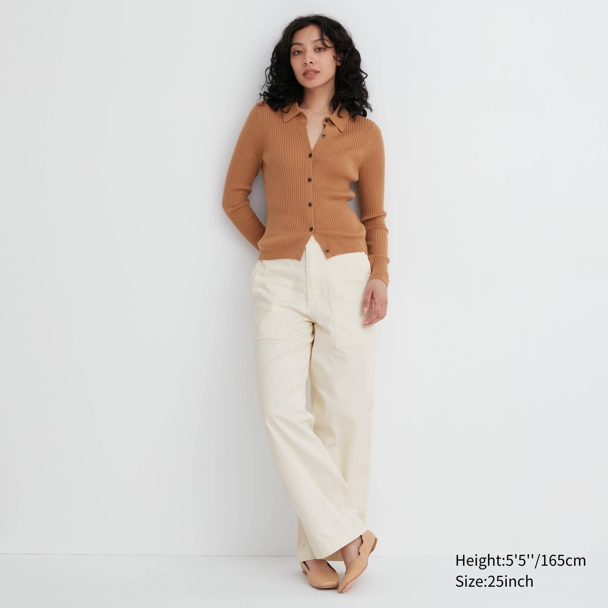 UNIQLO Wide Leg Baker Trousers Hvite | 32NTWSFGJ