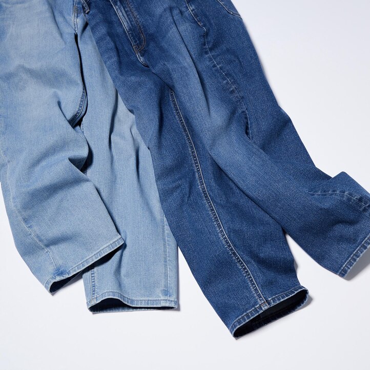 UNIQLO Wide Leg Jeans Blå | 87KQJZPRM