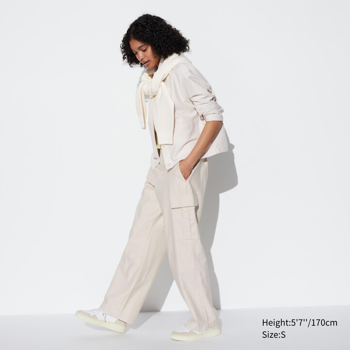 UNIQLO Wide Straight Leg Cargo Trousers Mørke | 07IFTSVKR